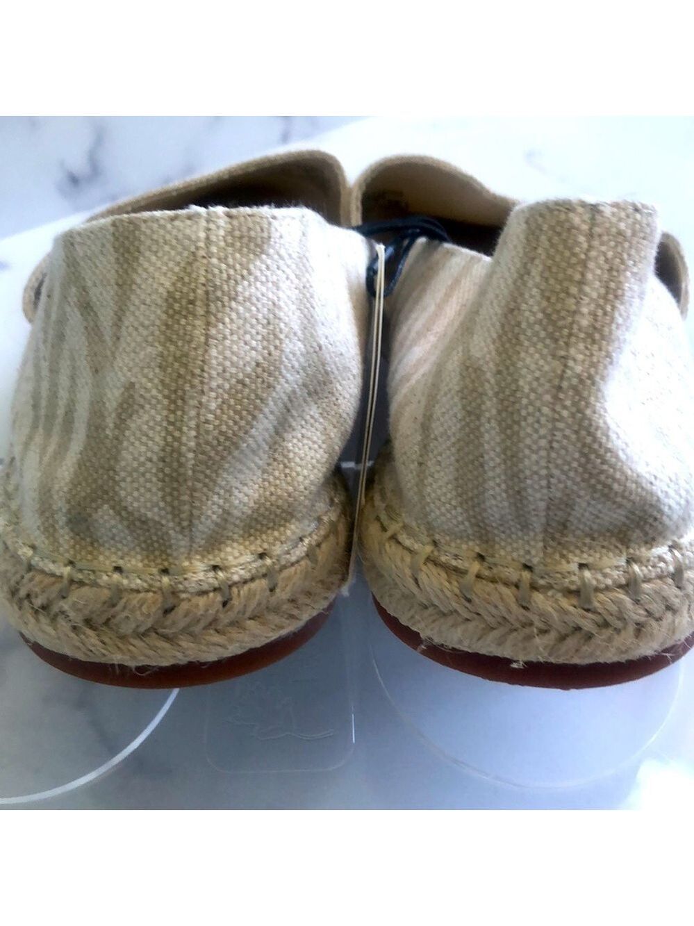 Zara Low Heel Cream  Zebra Animal Print Espadrilles Size EUR 41 US 10 NWT - Picture 6 of 11